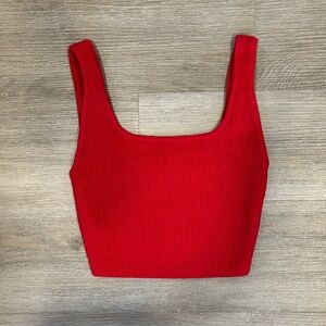 Babaton “sculpt knit squareneck cropped tank”